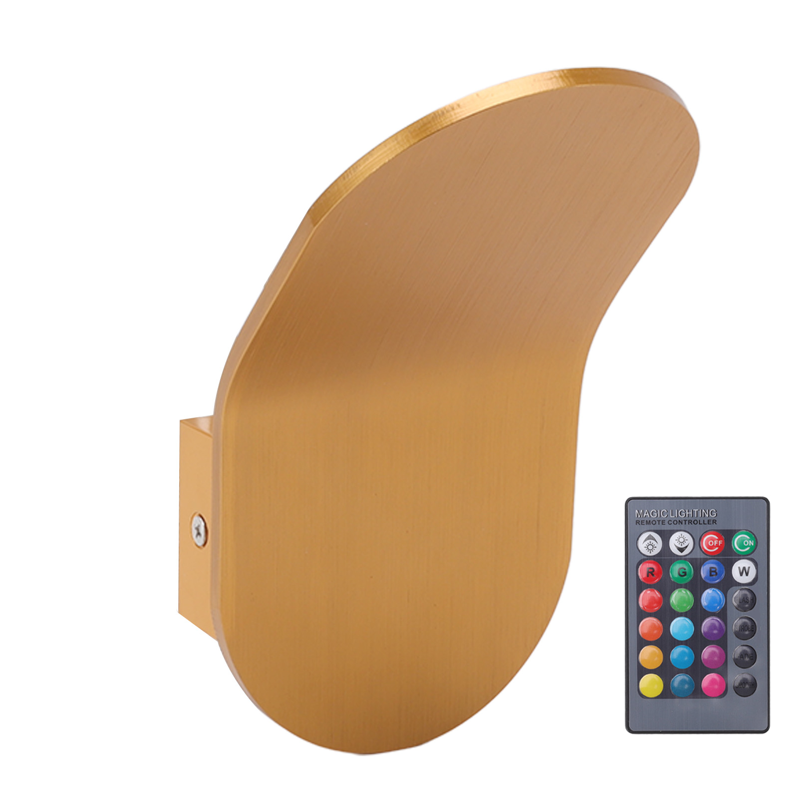Led-wandleuchte Aus Aluminium, Schlichtes Design, Rgb- Und Warmweißes Licht Mit Fernbedienung, Moderne Wandleuchte Für Büro, Schlafzimmer Und Küche
