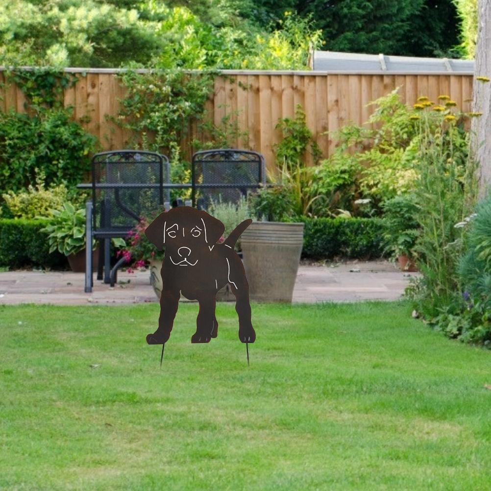 Gartendekoration Aus Metall, Hunde-silhouette, Tierstatue, Eisenornament, Geschenkidee Für Zuhause
