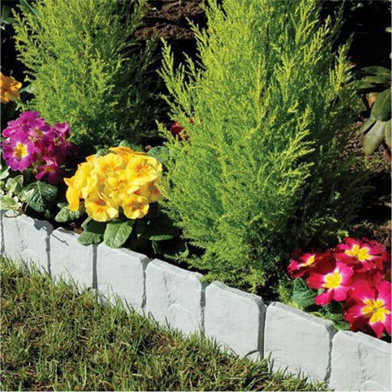 Set Mit 20 Kunststoff-beeteinfassungselementen In Steinoptik Für Gärten, Blumenbeete, Rasenflächen Und Zur Gartengestaltung
