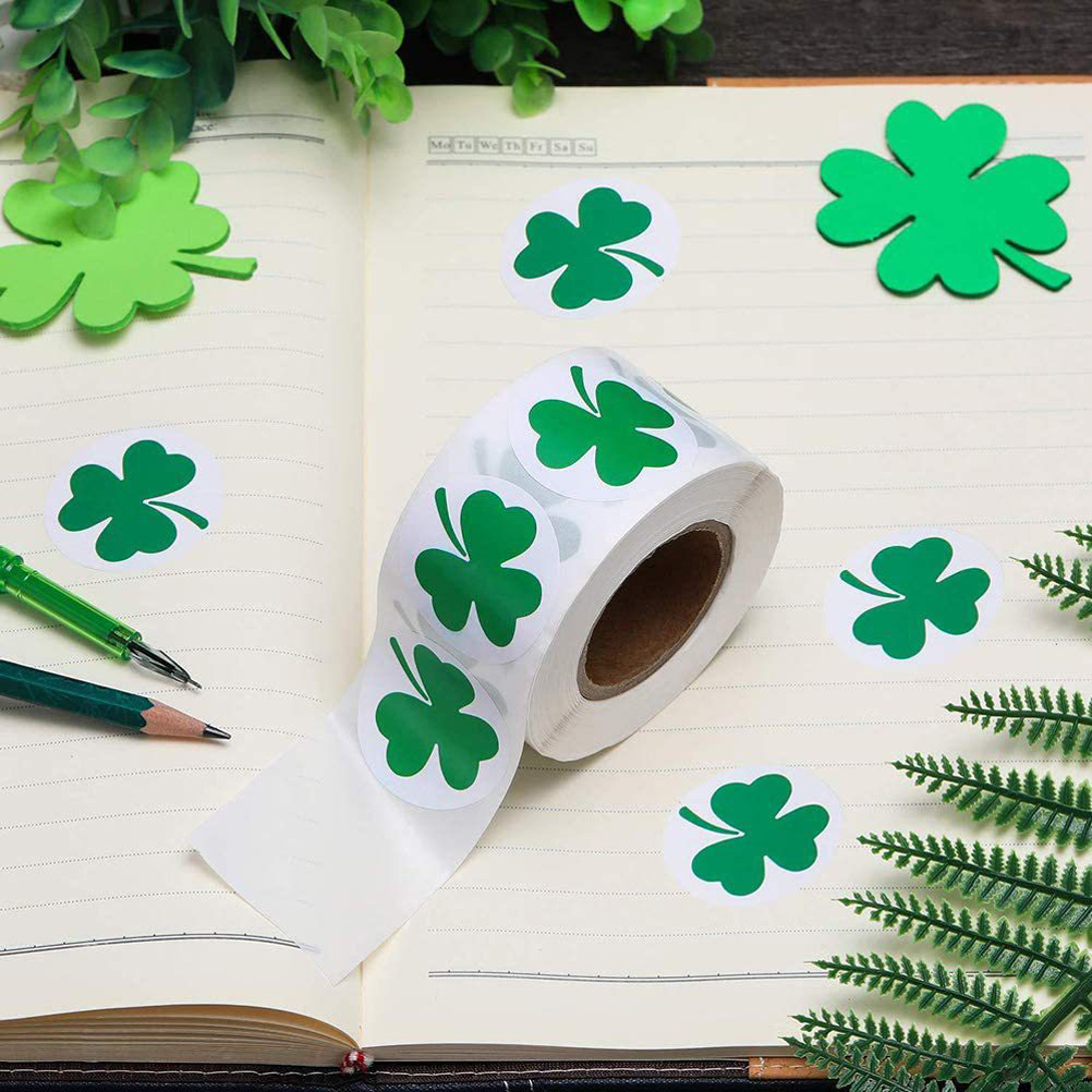 Kleeblatt-aufkleberrolle Zum St. Patrick's Day, Selbstklebende Etiketten Für Basteldekorationen, 50er-packung