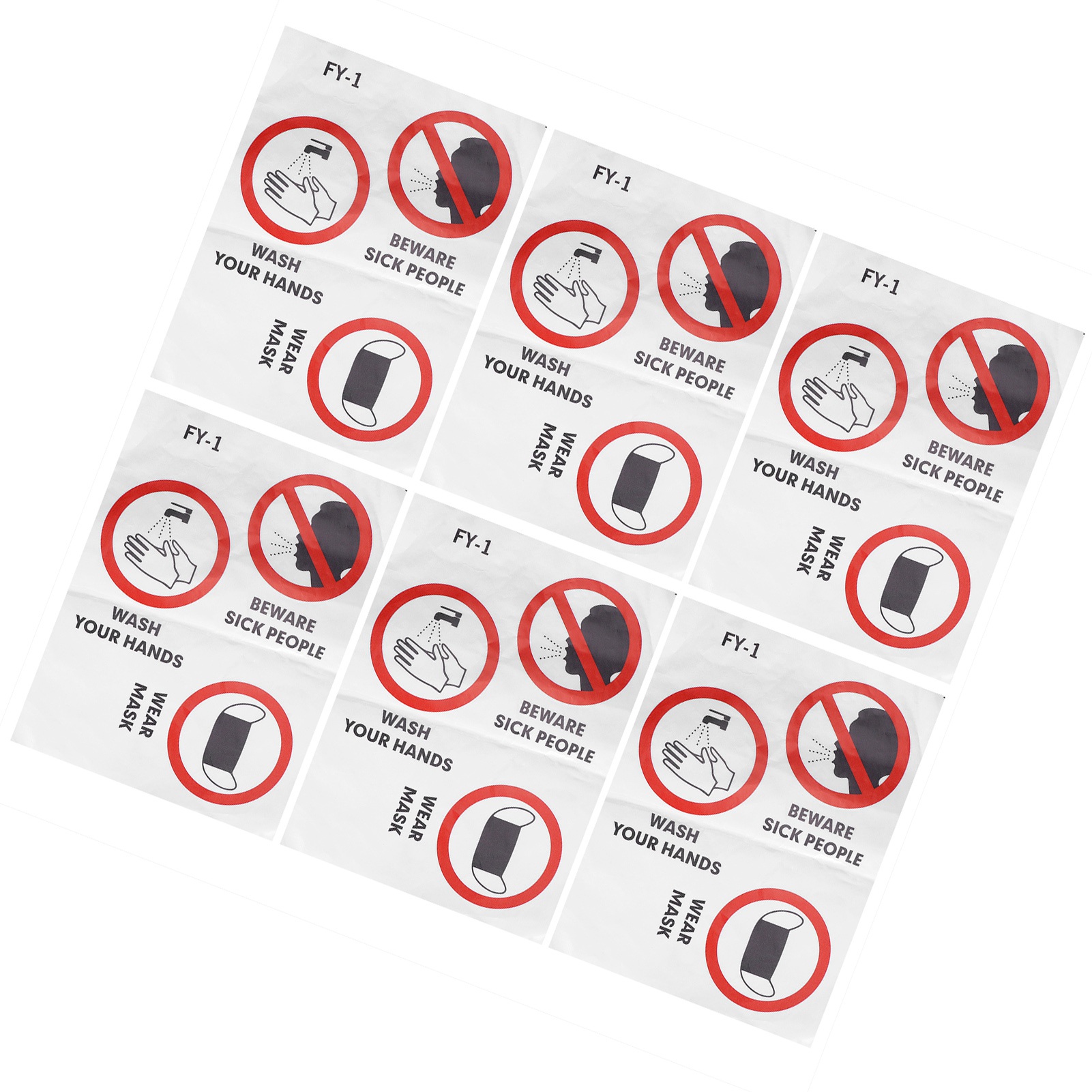 Set Mit 6 Englischen „vorsicht“-wandaufklebern, Erinnerungsschilder Für Krankenhaus, Geschäft, Schule.