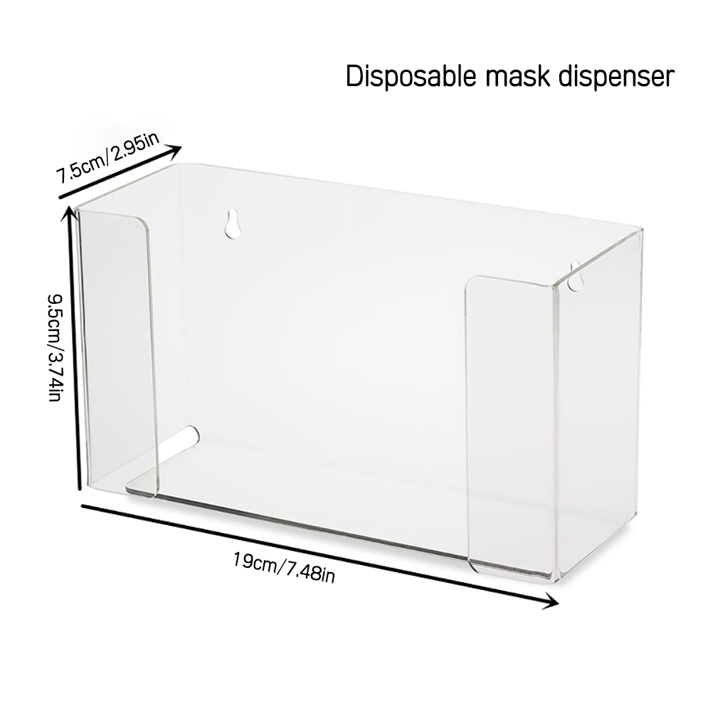 Transparenter, Wandmontierter Acryl-spender Für Gesichtsmasken, Handschuhe Und Gesichtsbedeckungen, Staubdichte Aufbewahrungsbox