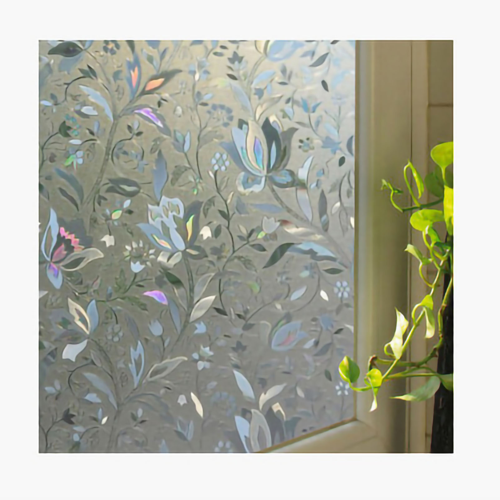 3d-tulpen-fensterfolie, Milchglaseffekt, Uv-beständig, Klebstofffrei, Antistatisch, Blickdicht, Für Badezimmer, Schlafzimmer, Wohnzimmer