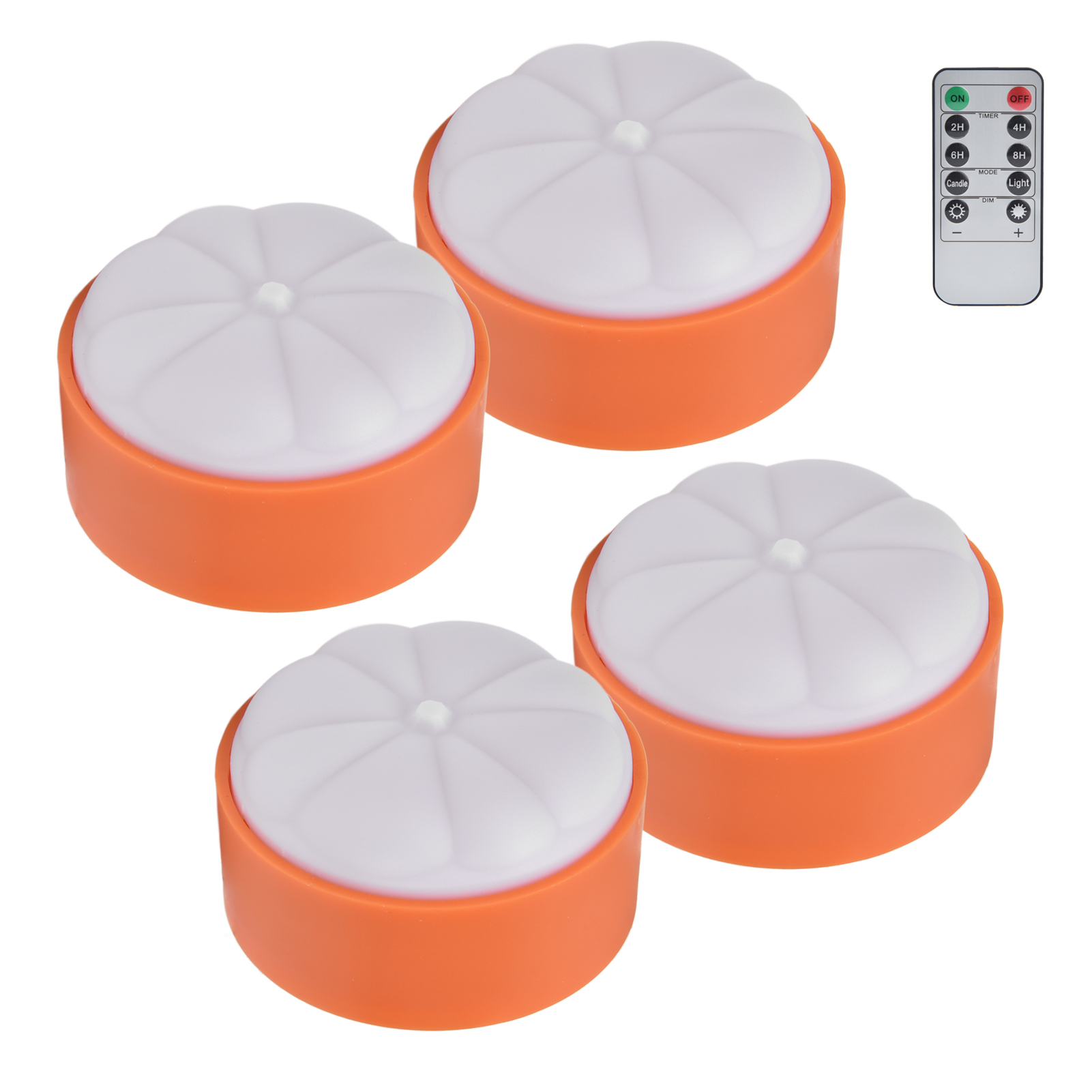 Set Mit 4 Mehrfarbigen Led-kürbislichtern, Dekorative Kerzen Für Halloween Und Partydekorationen
