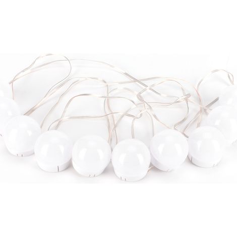 Led-spiegelset Mit 10 Usb-klebebirnen Für Make-up Und Badezimmerwandbeleuchtung