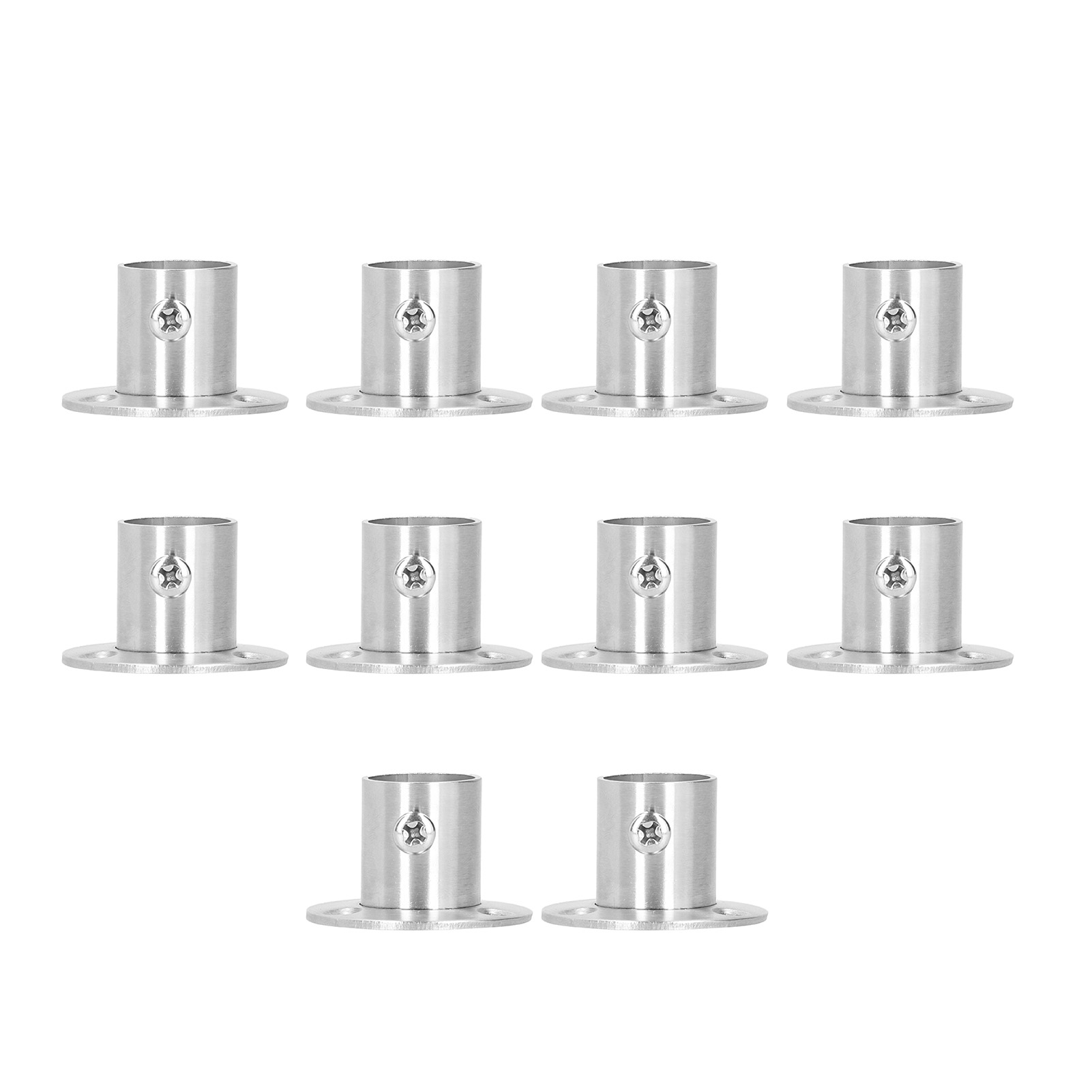 Packung Mit 10 Verstärkten Edelstahl-flanschhalterungen Für Kleiderstangen, Ø19 Mm Rohrbefestigungsmaterial