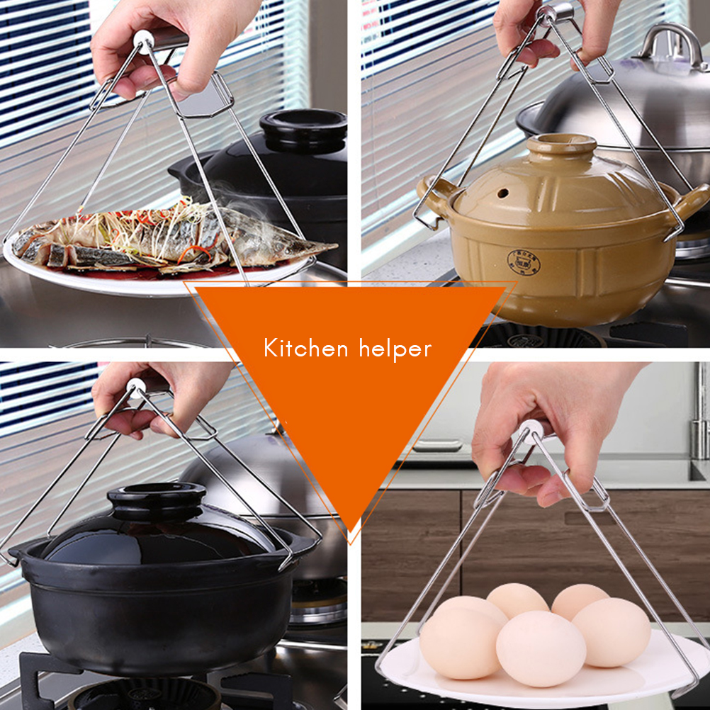 Set Mit 1 Faltbaren Küchenclips Aus Edelstahl: Clips Für Töpfe, Pfannen, Schüsseln Und Teller, Ein Praktisches Küchenutensil.