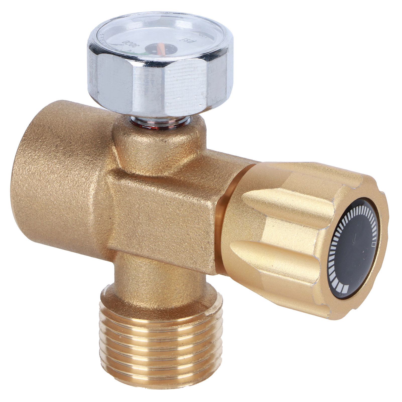 Co2-nachfülladapter Aus Messing, Asa-anschluss Mit W21.8-14-verschraubung, 3000-psi-manometer.