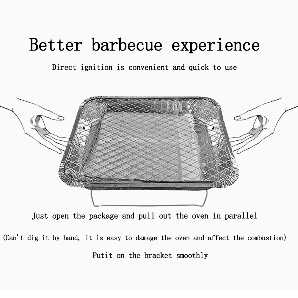 Rauchfreier Einweggrill, Tragbarer Mini-holzkohlegrill Für Picknicks
