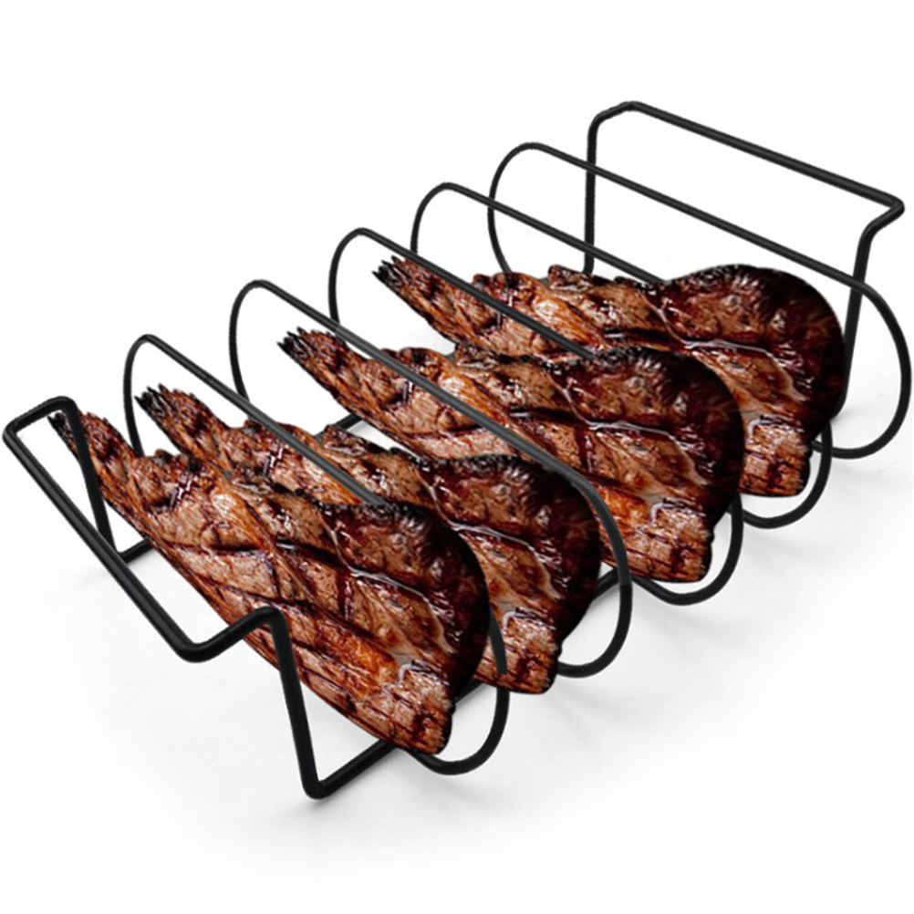 Antihaftbeschichteter Rippchenhalter Aus Metall Für Grill, Steakhalter, Outdoor-kochwerkzeug, Grillzubehör Für Küche Und Garten
