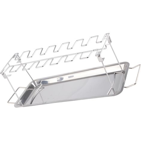 Hähnchenschenkelhalter Mit Tropfschale, Bratrost Aus Edelstahl Für Den Grill, Grillzubehör.
