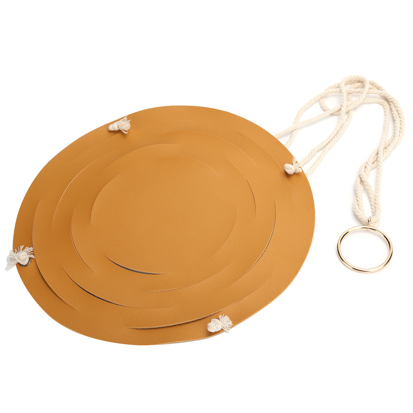 Gelber Wandpflanzenständer Aus Kunstleder, Hängeregal, Blumentopf, Wohnaccessoire