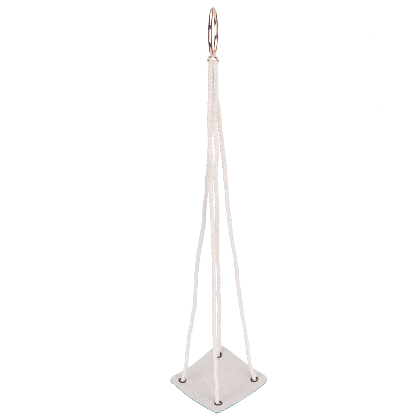 Hängender Pflanzkübel Mit Boden Aus Pu-leder Und Baumwollseil, Für Den Garten, Grün, 10 Cm