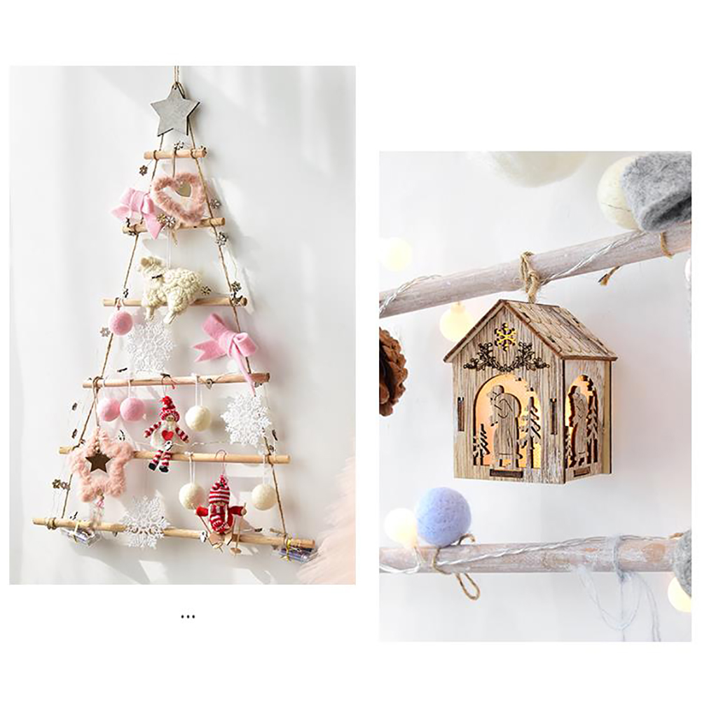 Dekorativer Holzanhänger Mit Stern Und Seil Für Weihnachtsbaum Und Wand