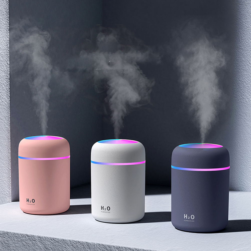 Mini-usb-luftbefeuchter 300 Ml Mit Nachtlicht, Luftvernebler Für Büro, Schlafzimmer, Arbeitszimmer Oder Zuhause