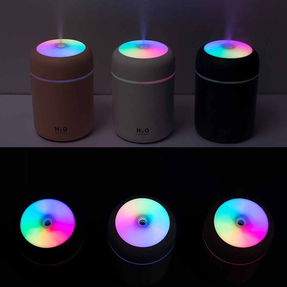 Mini-luftbefeuchter (300 Ml) Mit Usb-anschluss, Nachtlicht Und Kaltnebel Für Schlafzimmer Und Büro