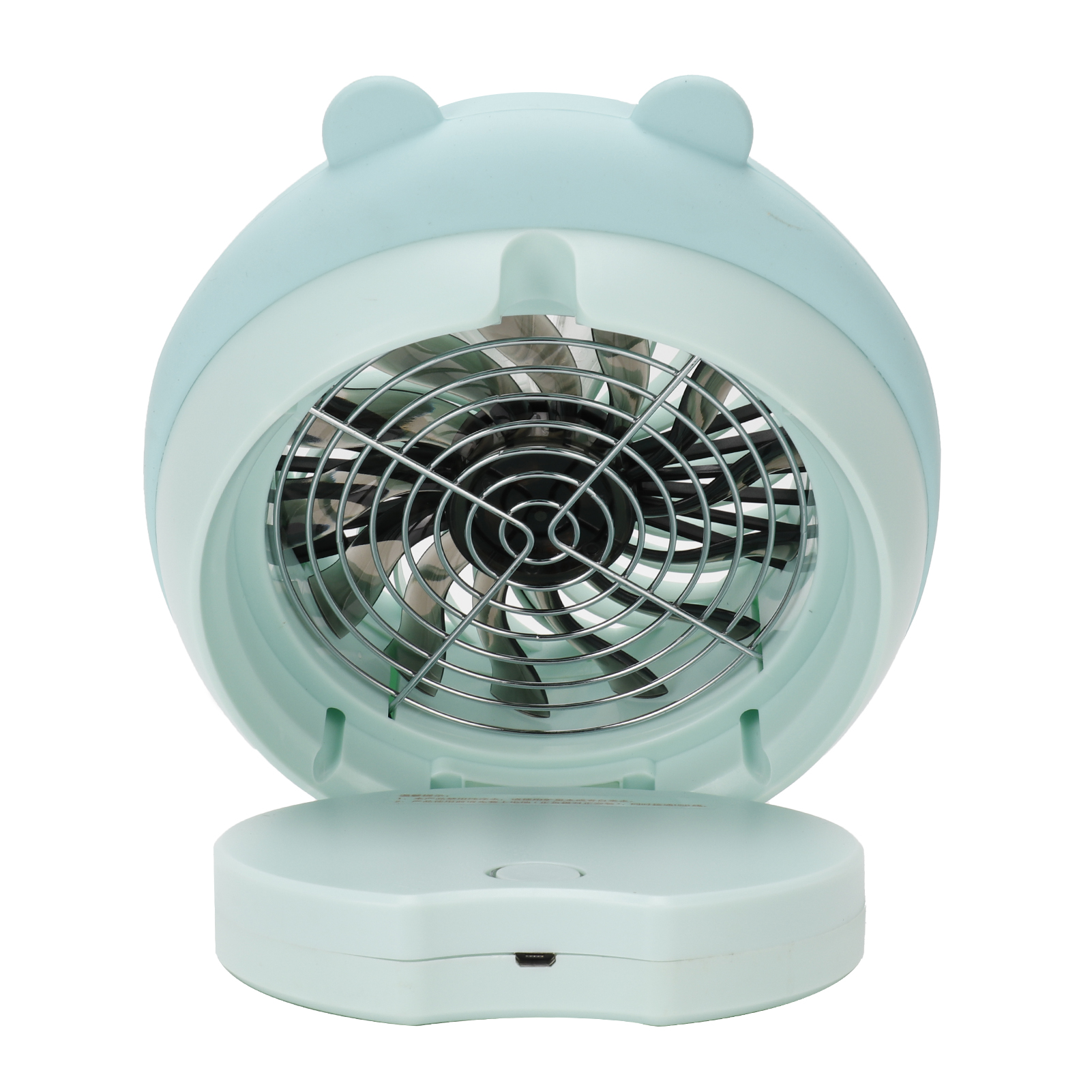 Niedlicher, Tragbarer Mini-tischventilator Mit Erfrischendem Sprühnebel, Blaues Bärenmotiv Für Zuhause Und Büro