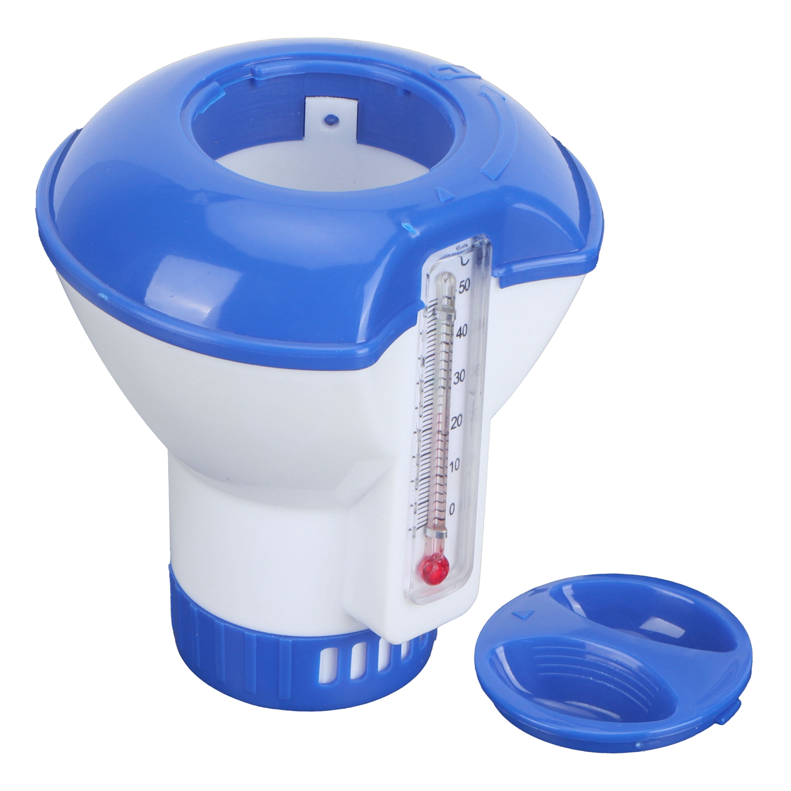 5-in-1 Schwimmender Chlor-dosierer Mit Thermometer, Pool-dosierer Und Wasseraufbereitungszubehör.