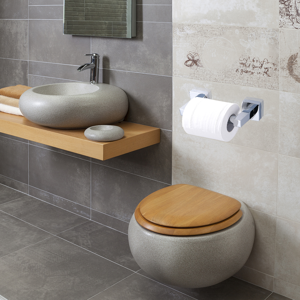 Teleskop-toilettenpapierspender Aus Chrom, Rollenhalter Aus Verchromtem Kunststoff, Ausziehbarer, Verstellbarer Stangenhalter