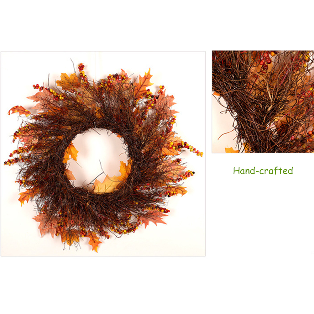Ahornblattkranz Für Die Tür, Herbstdekoration Für Thanksgiving, Halloween-girlande, Wandschmuck.
