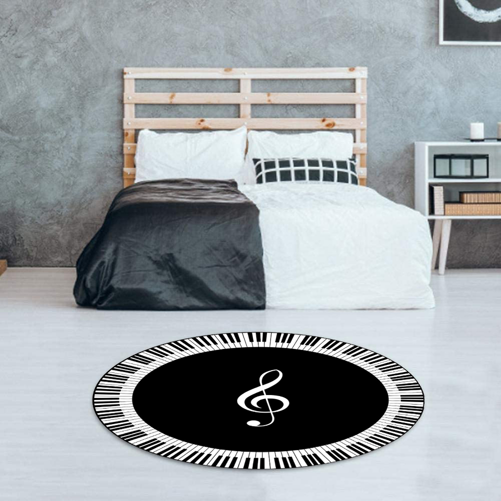 Neuer Visueller Musiknoten-teppich, Fußmatte Für Schlafzimmer, Wohnzimmer, Sofa, Illusionsteppich 80x80cm