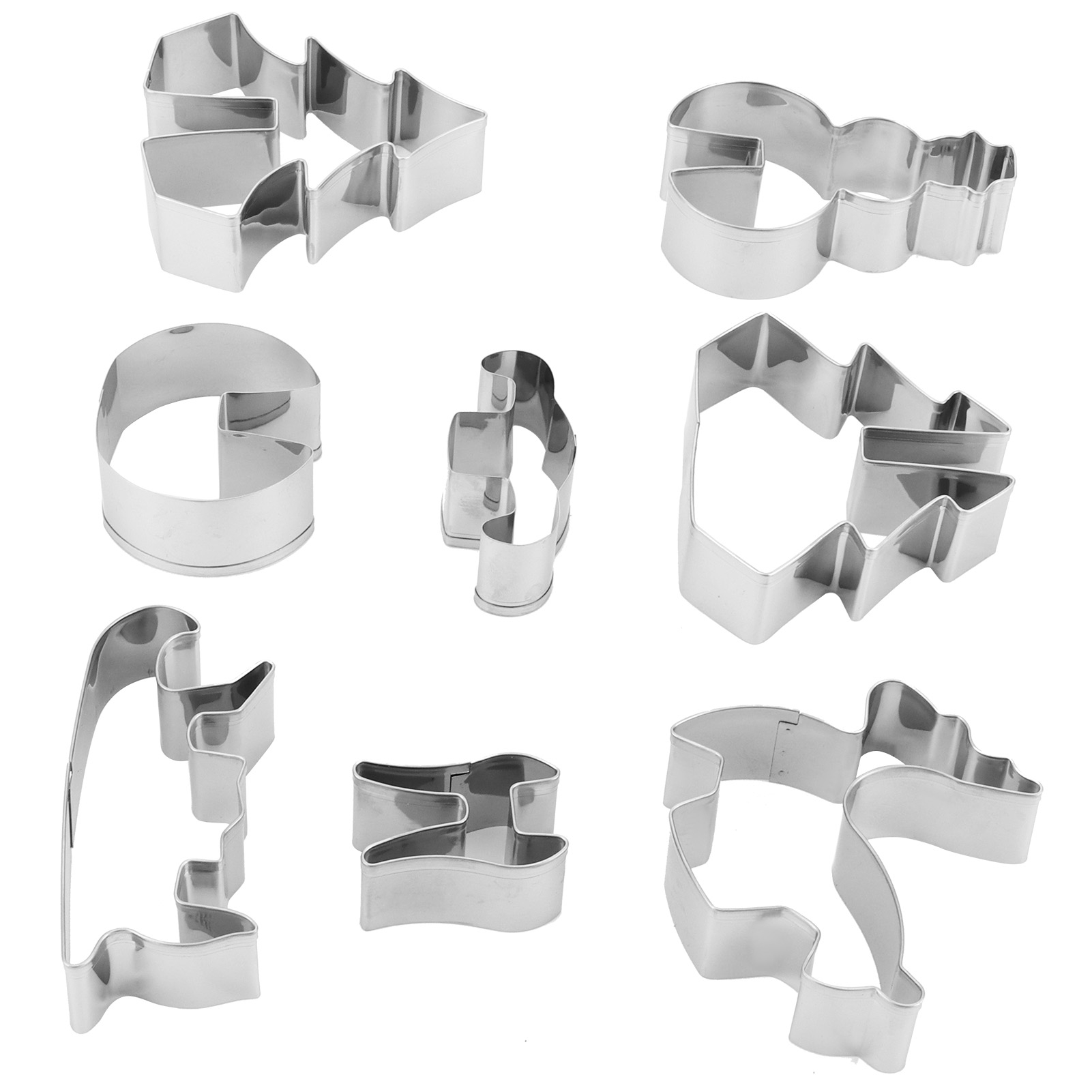 Set Mit 8 Weihnachtsplätzchenausstechern, Großen Plätzchenformen, Backzubehör