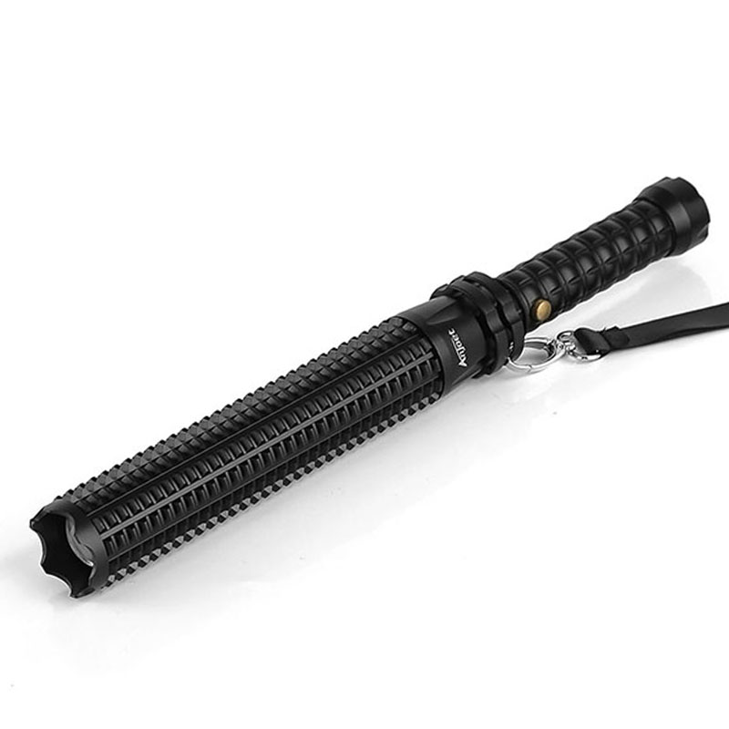 Superhelle Teleskop-zoom-taschenlampe, Selbstverteidigung, Gerändelter, Rutschfester Griff.
