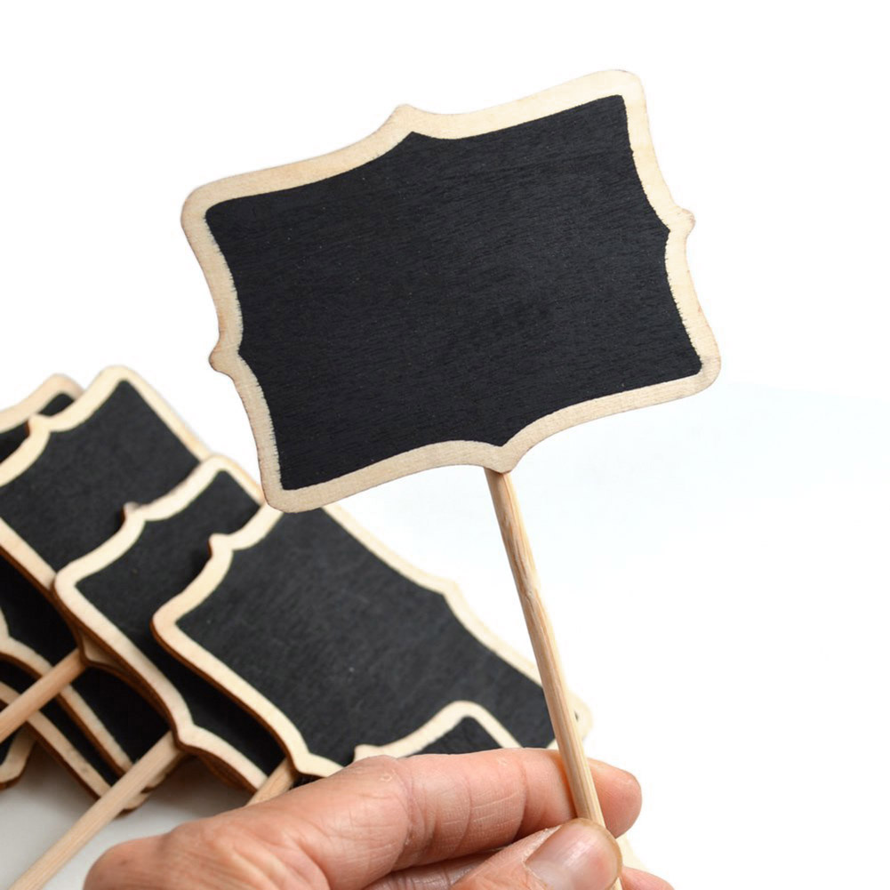 Set Mit 10 Mini-holztafeln, Schwarze Nachrichtentafeln Zur Dekoration