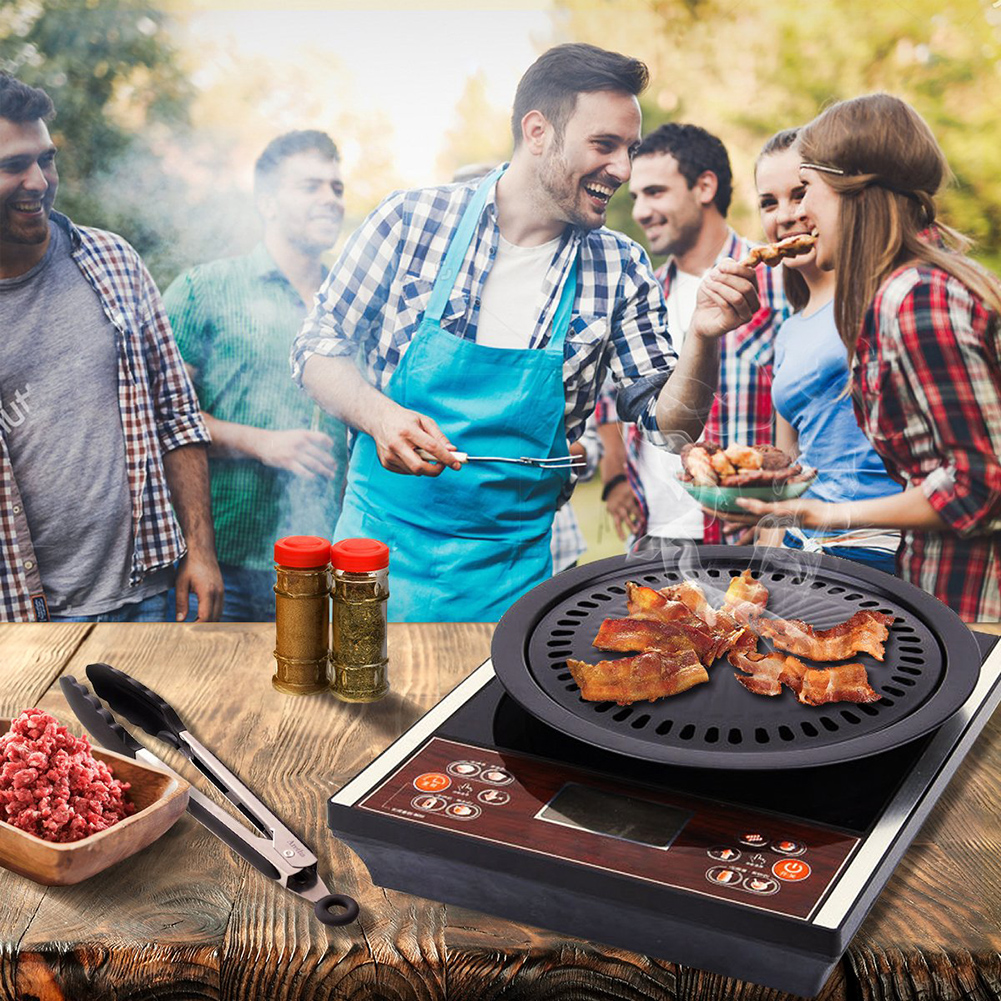 Runde Antihaft-grillplatte Zum Grillen, Braten Und Barbecue, Für Den Innen- Und Außenbereich