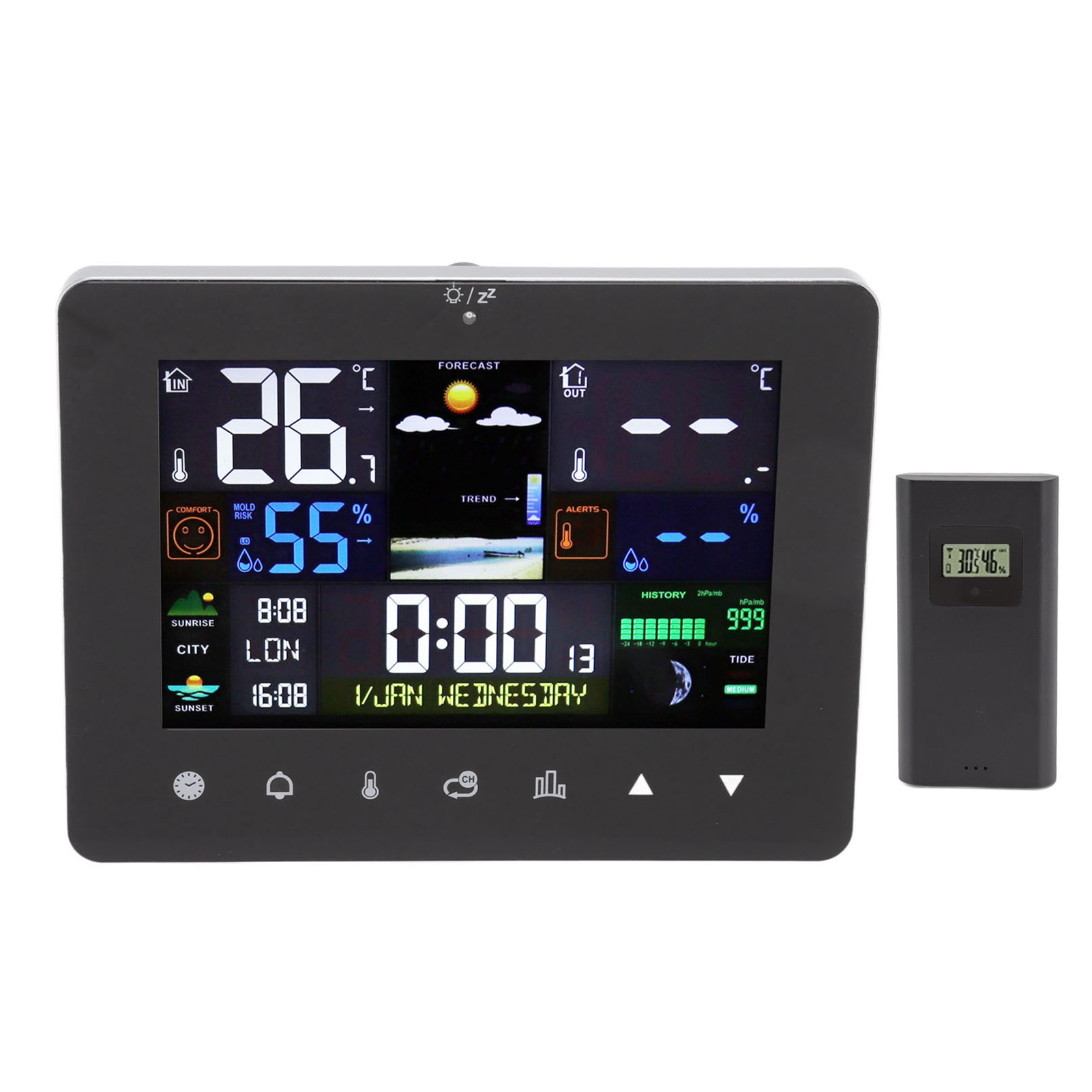 Wetteruhr, Hygrometer, Thermometer, Temperatur- Und Feuchtigkeitssensor Für Büro Und Zuhause