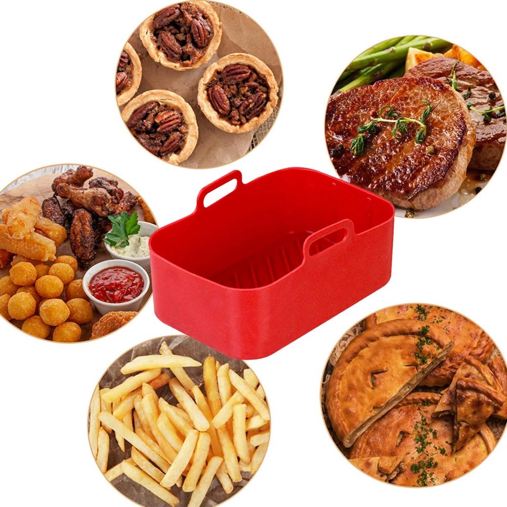 2-teiliger Silikon-heißluftfritteusen-topf, Kompatibel Mit Foodi Dz201 8qt, Wiederverwendbar, Silikonbeschichtung, Zubehör Für Heißluftfritteusen