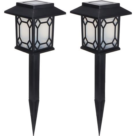 2-teiliges Wasserdichtes Solar-led-lichterset, Einzigartige Gartenlampe Für Einfahrt, Terrasse Und Außendekoration