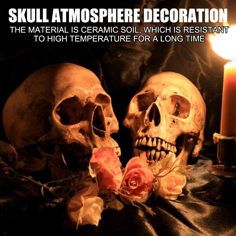 Feuerfester Menschlicher Totenkopf Aus Keramik Für Kamin, Lagerfeuer, Halloween-dekoration
