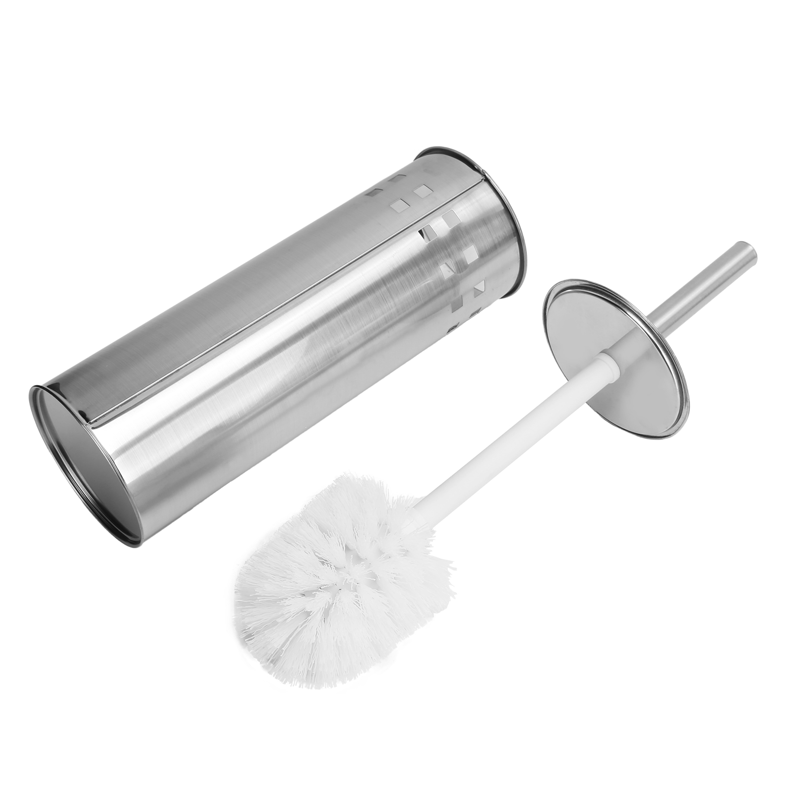 Edelstahl-set: Wc-bürste + Belüfteter Halter, Zur Reinigung Der Toilette Im Badezimmer