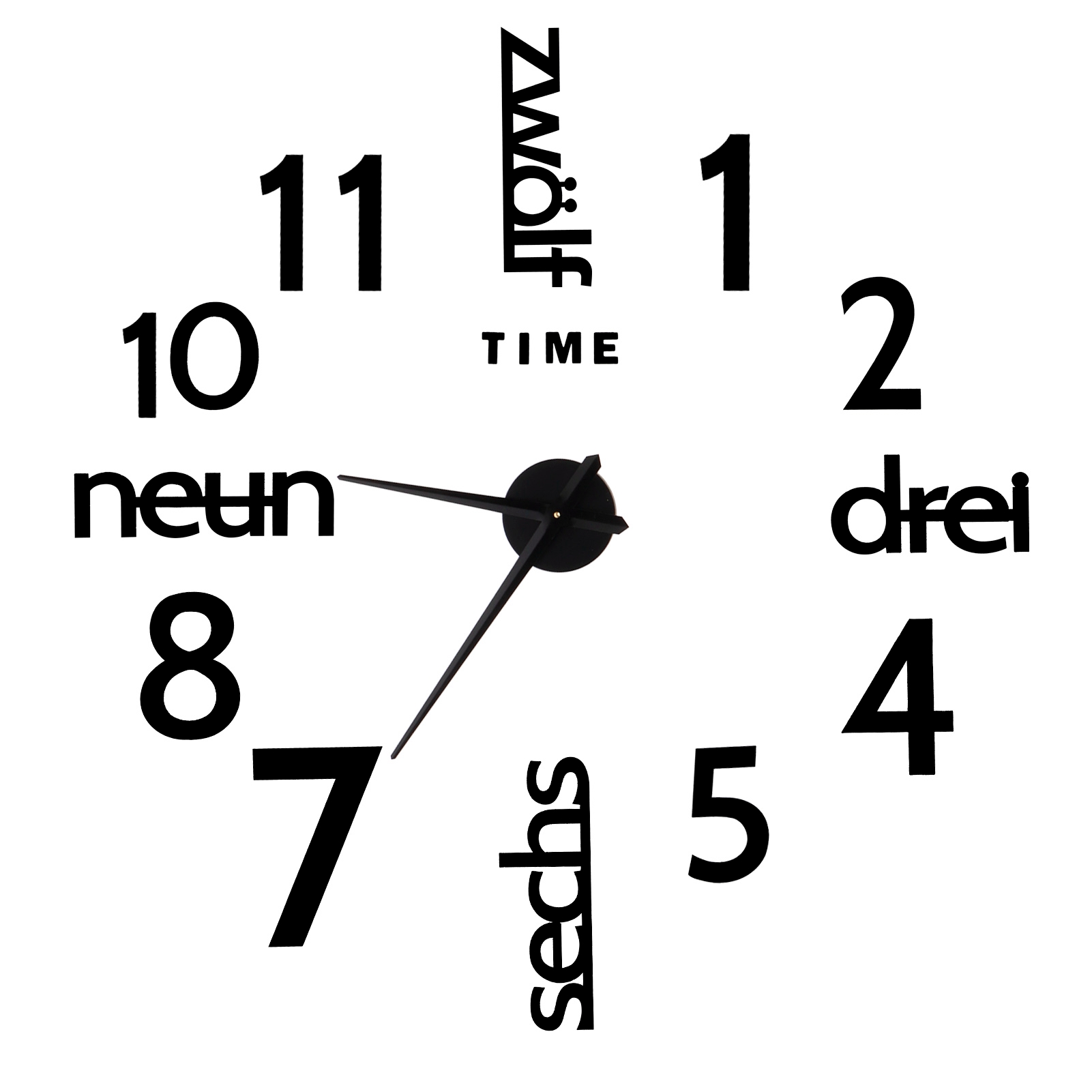 Dekorative Spiegelwanduhr, Selbstklebender Aufkleber Für Küche, Wohnzimmer, Schwarze Wand