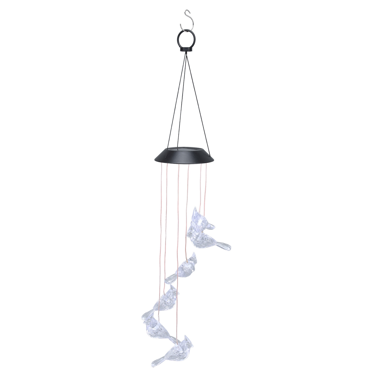 Diamantförmige Led-solarlaterne, Wasserdichte Außenleuchte, Gartendekoration, Farbwechselnder Vogel, Schwarzes Gehäuse, Mit Eingebautem Akku