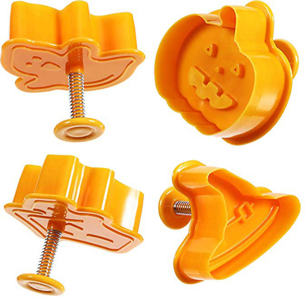 Set Mit 4 Halloween-ausstechformen, 3d-keksstempel, Ausstechform, Diy-gebäckutensilien