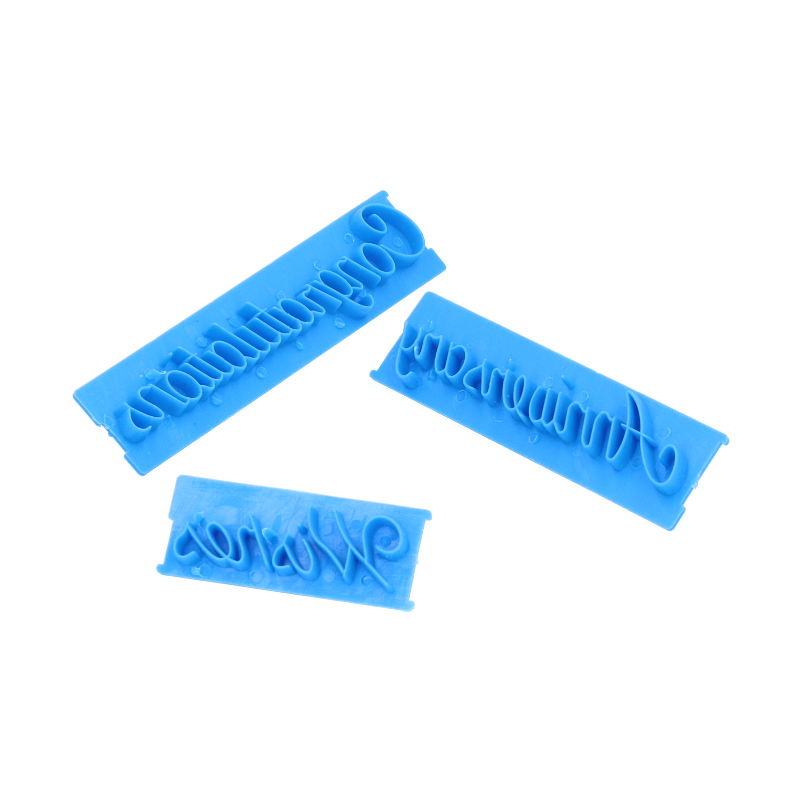 Set Mit 6 Bedruckten Buchstaben-kuchenformen, Diy-handschriftstempel, Blaue Backutensilien