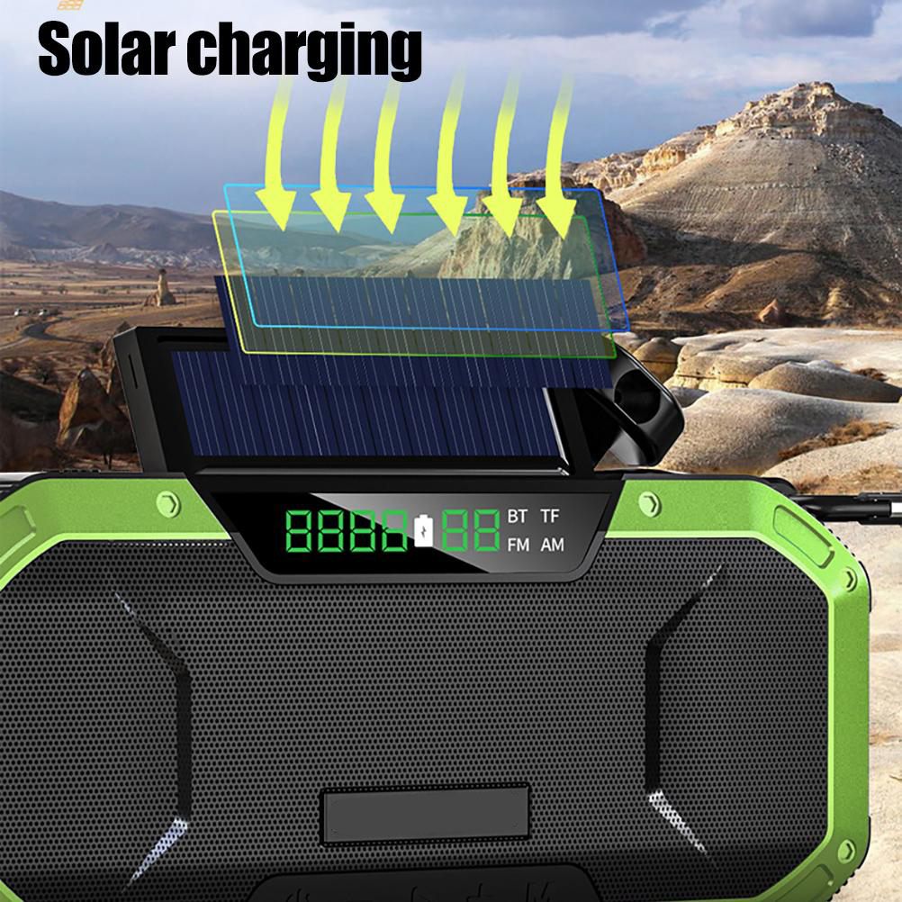 Notfall-solarradio Mit Handkurbel, Taschenlampe, Powerbank Und Sos-alarm Für Camping Und Wandern