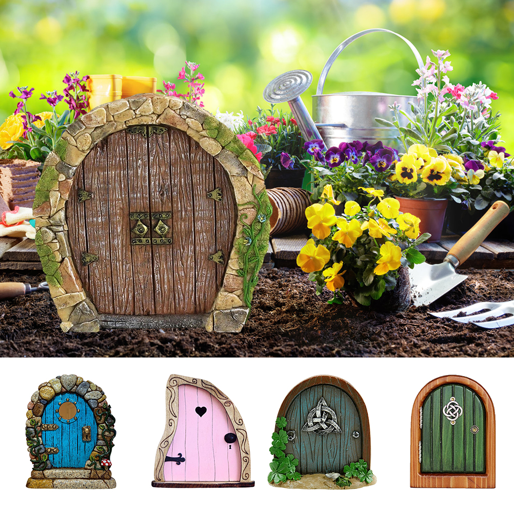 Hölzerne Feentür Für Bäume, Gartendekoration, Feenornament, 1 Stück, 5er-set, Märchenbastelarbeit