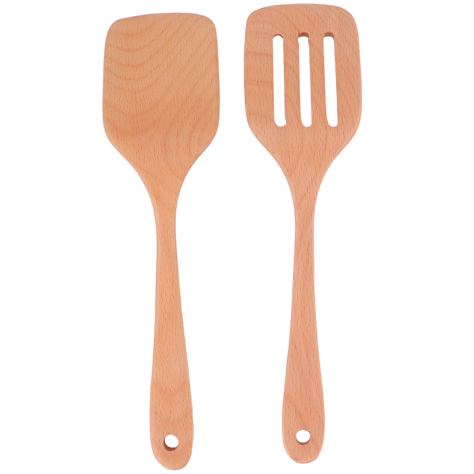 Set Mit 2 Umweltfreundlichen, Antihaftbeschichteten Und Hitzebeständigen Holzspateln Für Die Küche