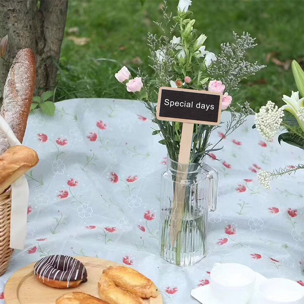 Set Mit 10 Miniatur-holzschildern In Schwarzer Schieferoptik Für Gartenbeschriftungen, Blumen- Und Pflanzenschilder Sowie Außendekorationen