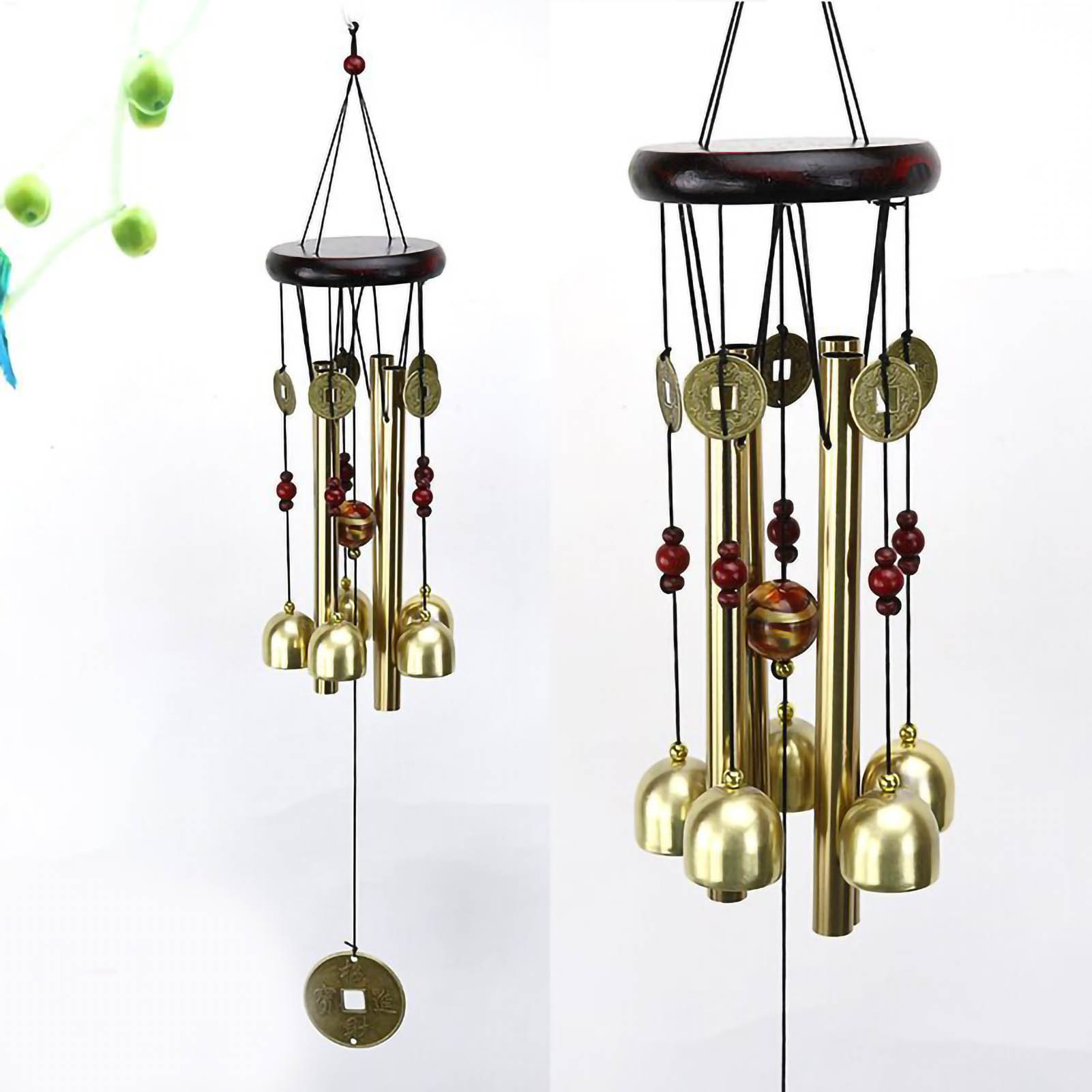 Hängendes Windspiel Aus Metall Und Holz, Wanddekoration Für Tür Oder Balkon, Wohnaccessoire G 19a