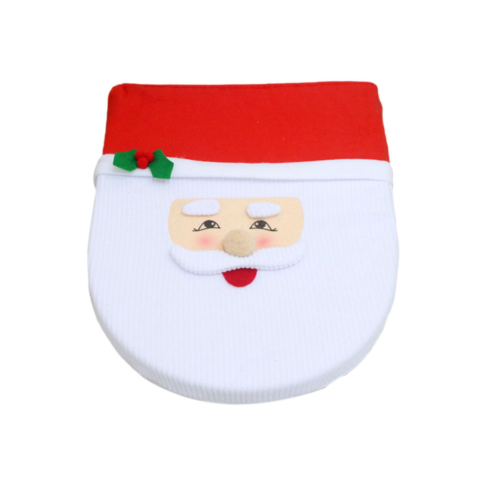 Set Bestehend Aus Rutschfesten Und Schimmelresistenten Wc-sitzbezügen Mit Weihnachtsmotiv, Spülkastenabdeckung Und Wasserdichter Bodenmatte