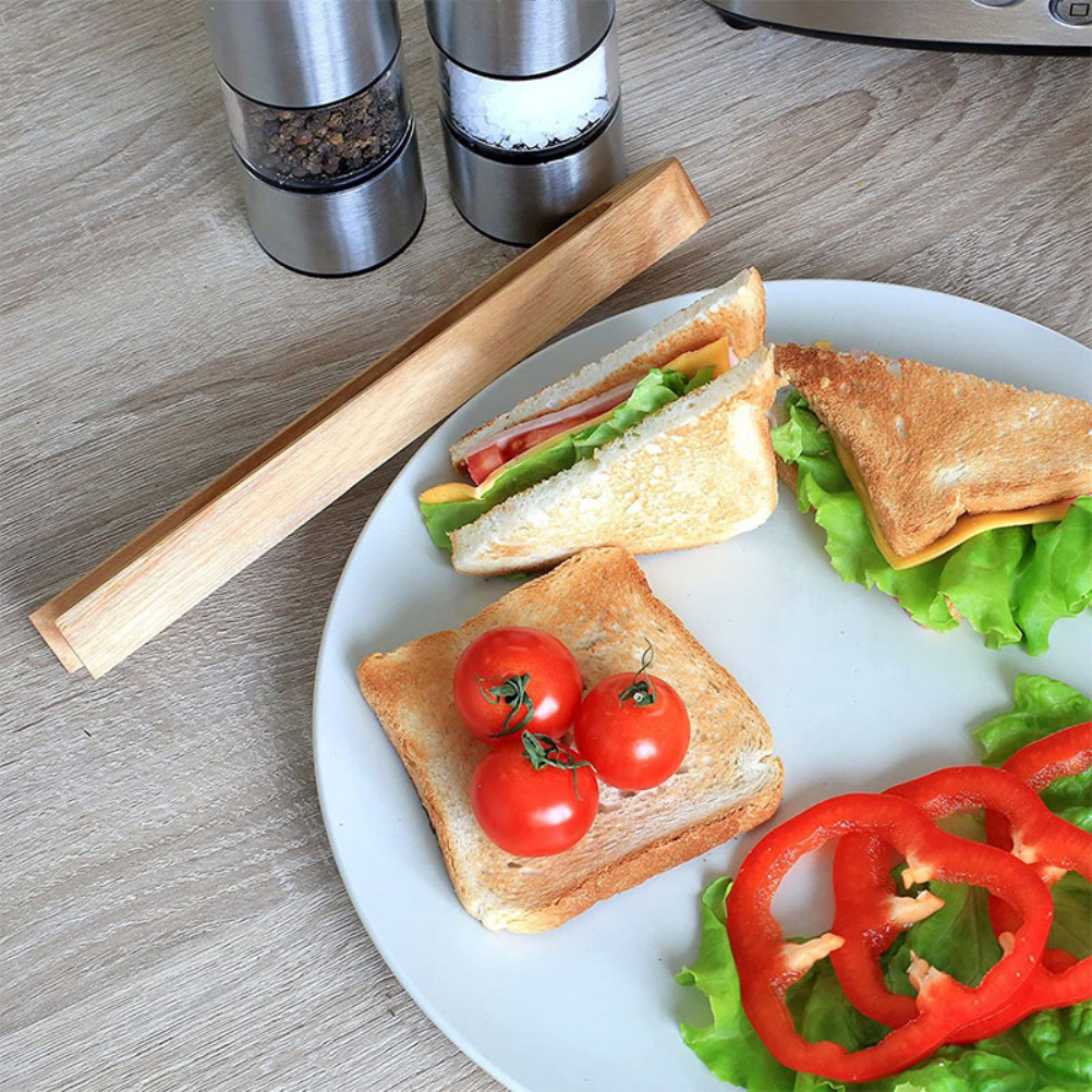 Magnetische Brotzange Aus Natürlichem Bambus – Küchenhelfer Zum Toasten, Backen Und Servieren – Set Aus Umweltfreundlicher Bambuszange