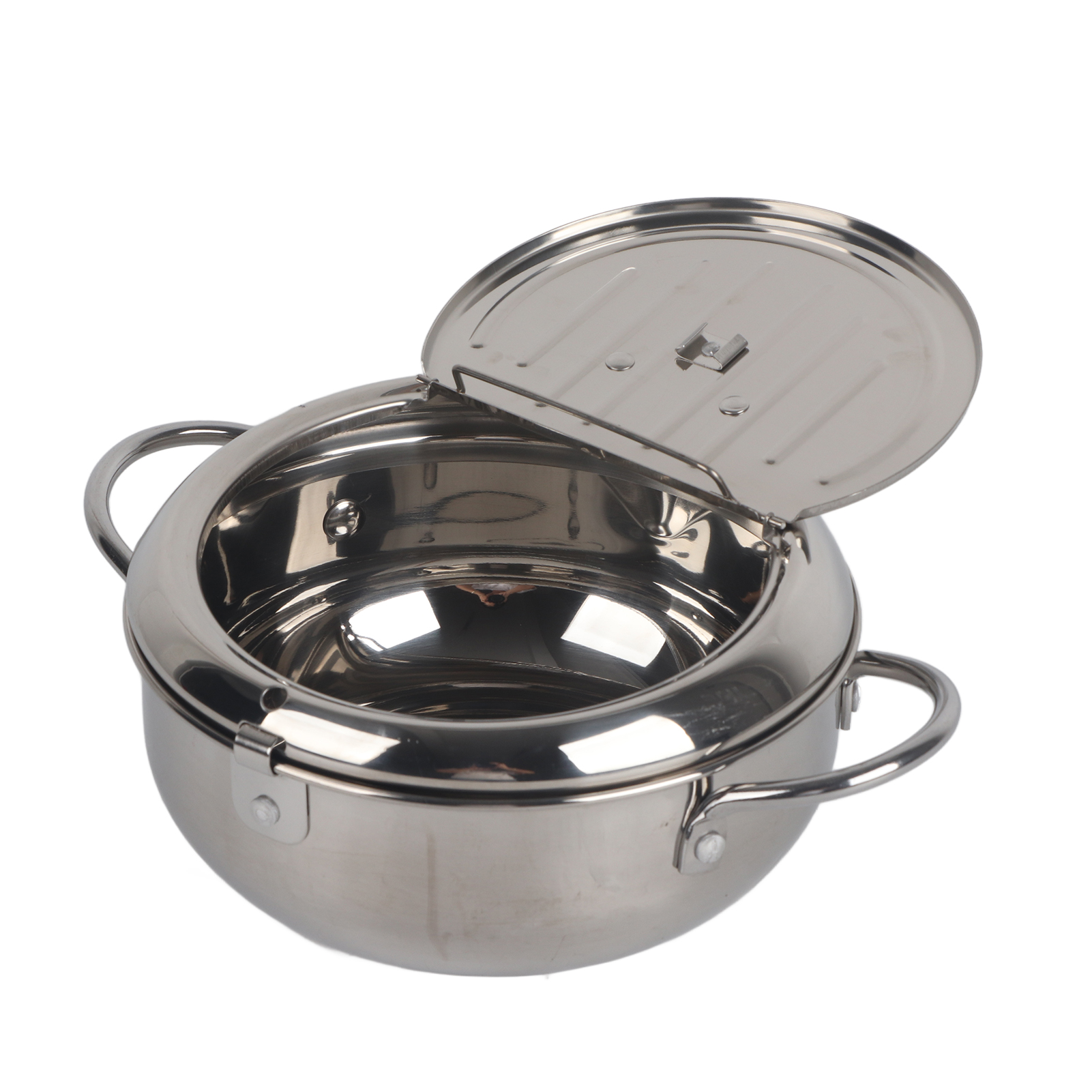 Bratpfanne Aus Edelstahl, Japanischer Tempura-frittierapparat Mit Eingebautem Thermometer, Antihaftbeschichtet, Ideal Zum Kochen.