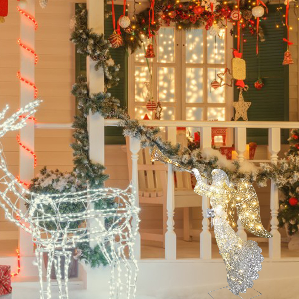 Leuchtende Weiße Acryl-engeldekoration Für Garten, Villa, Weihnachtsbaum, Außenbeleuchtung, Partygeschenk.
