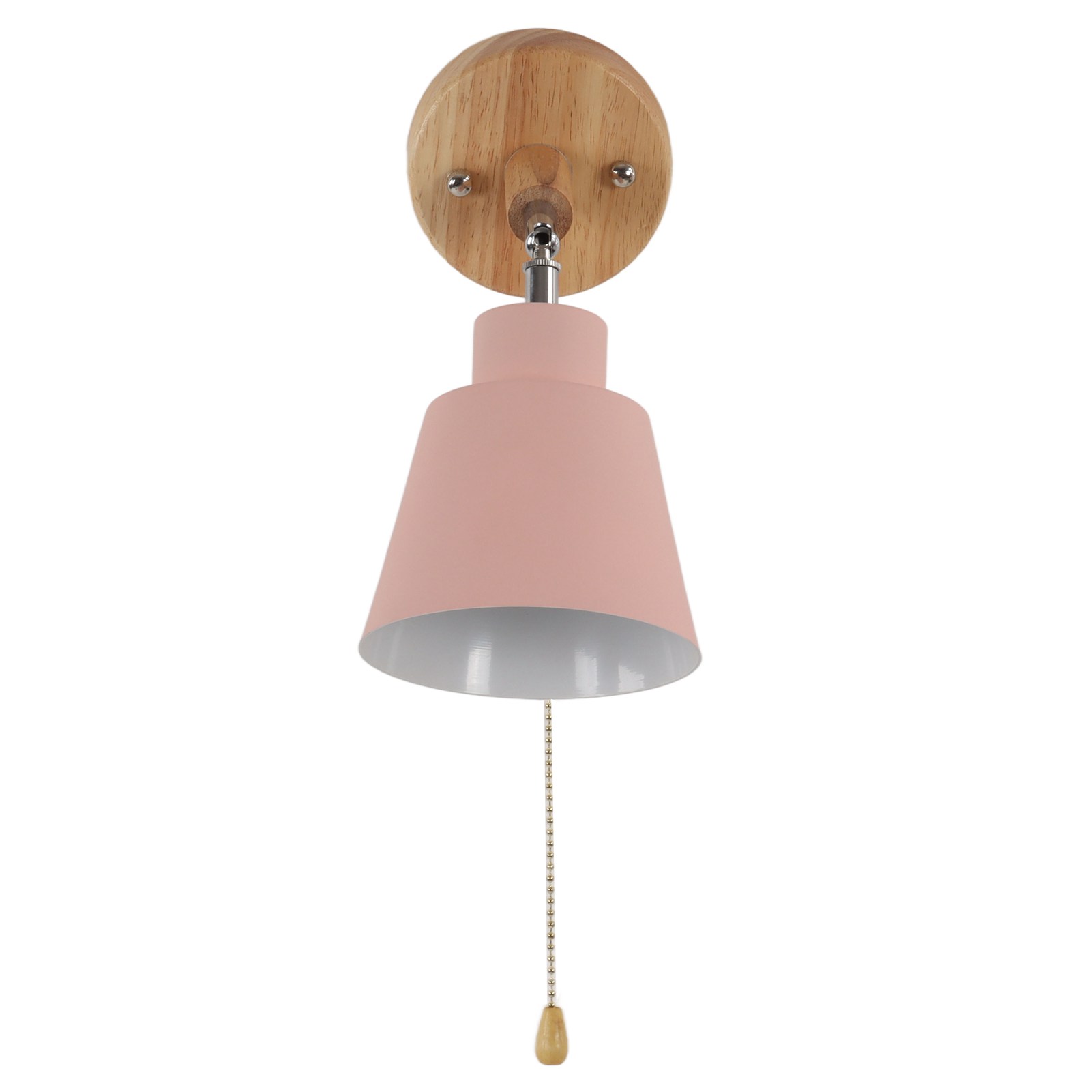 Wandleuchte In Form Eines Rosa Macarons, Platzsparend Mit Rosa Lampenschirm Und Holzsockel, Für Wohnzimmer, Schlafzimmer, Büro, 100–240 V