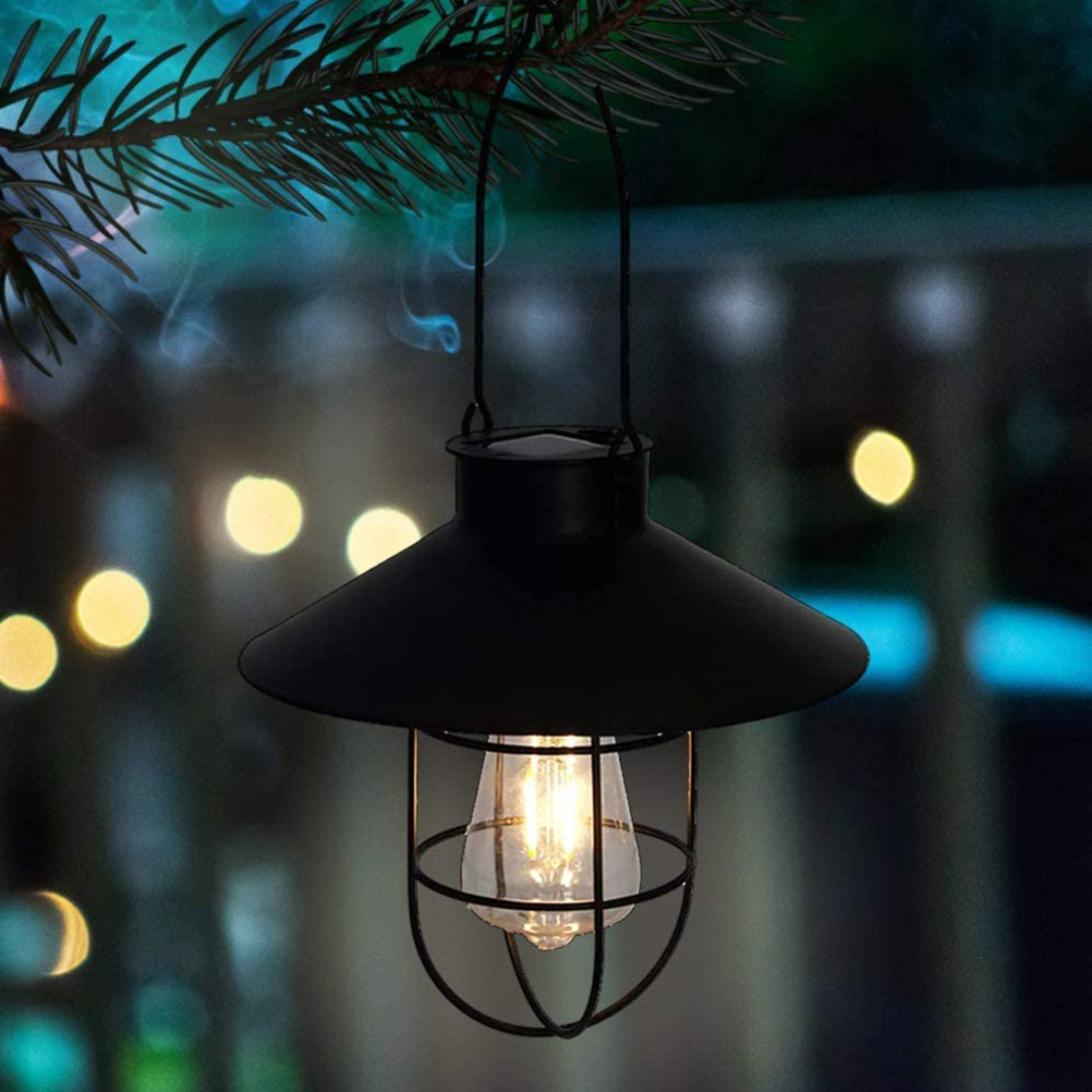 Vintage Solar-hängelaterne Für Den Außenbereich, Warmes Led-licht Für Garten, Hof, Terrasse, Einfahrt, Set Mit Solar-gartenleuchten.