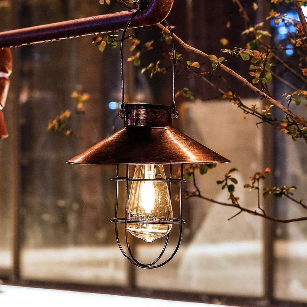 Vintage-solar-hängelaterne Mit Warmweißen Led-lampen Für Garten, Terrasse, Einfahrt Und Außenbereich